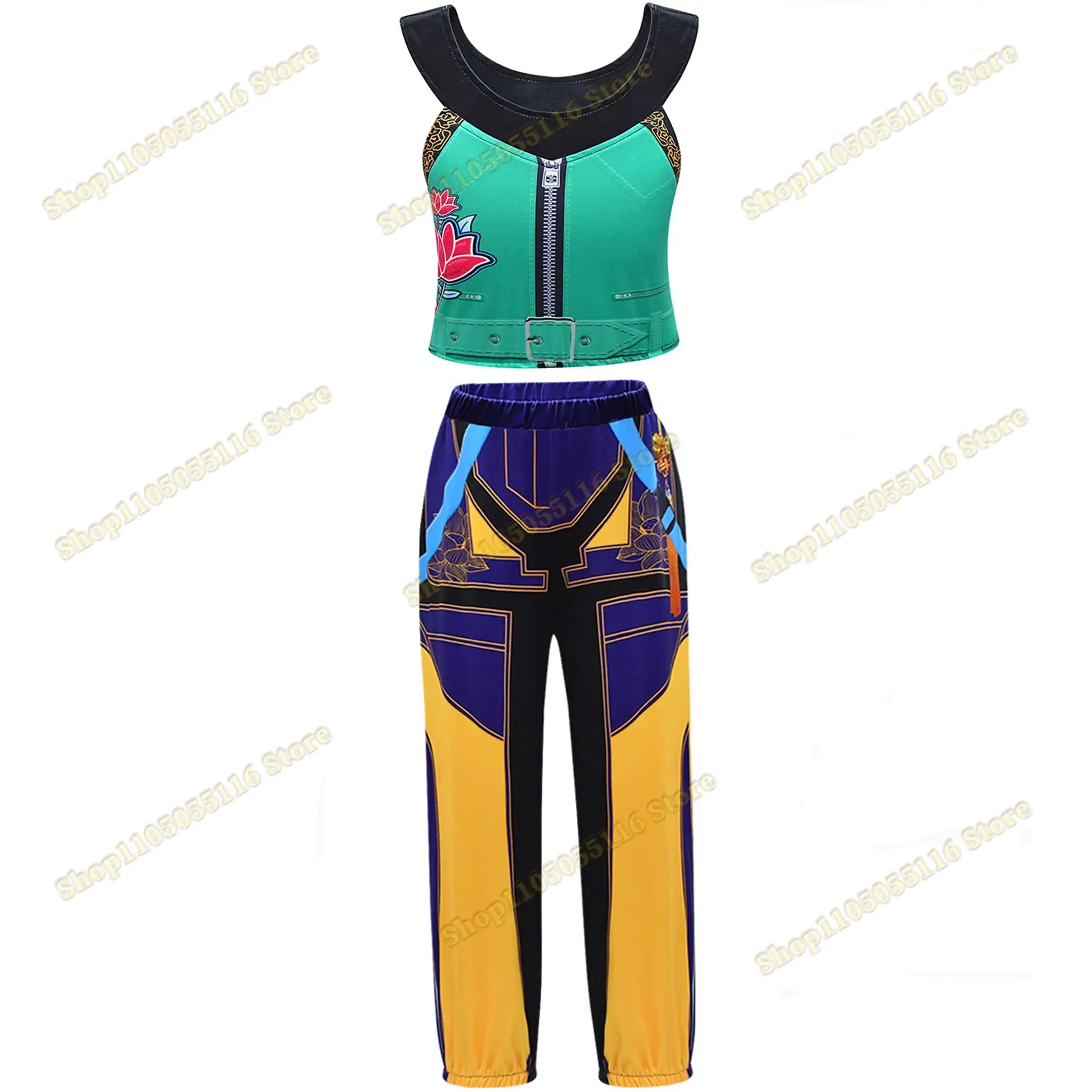 2025 어린이 애니메이션 영화 K-POP 조이 코스프레 데몬 헌터즈 할로윈 카니발 파티 여성 의상 한국 의류 액세서리 세트