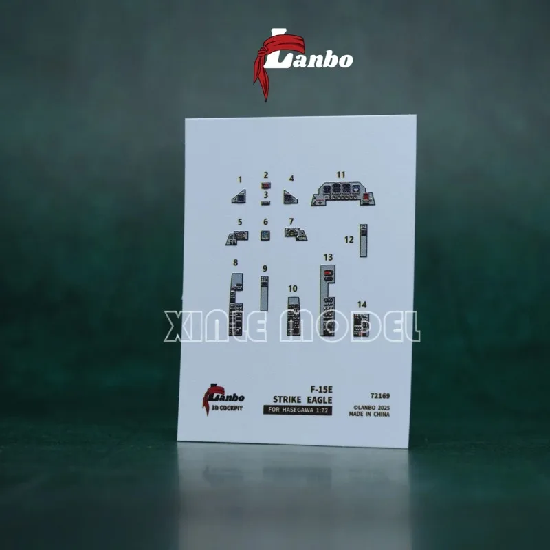Lanbo Modelos Instrumento de cabine colorida 3D 72169 F-15E Fighter (para kit Hasegawa) 1/72