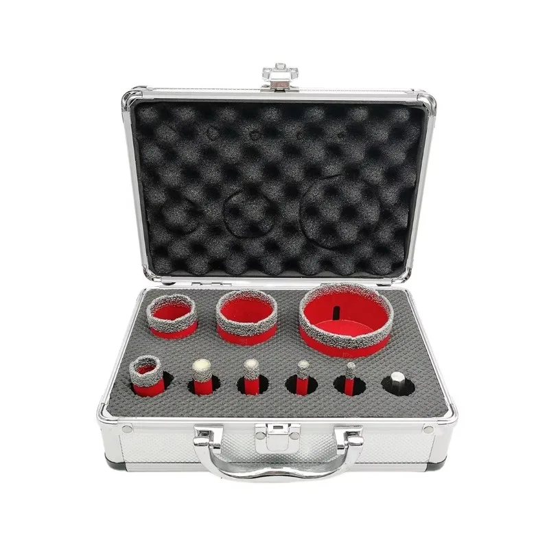 Dia 6 8 10 12 20 35 45 68 HEX Diamond Core Drill Bit Kit Set Hole Cutter Diamond Drilling Bit With Aluminum Box