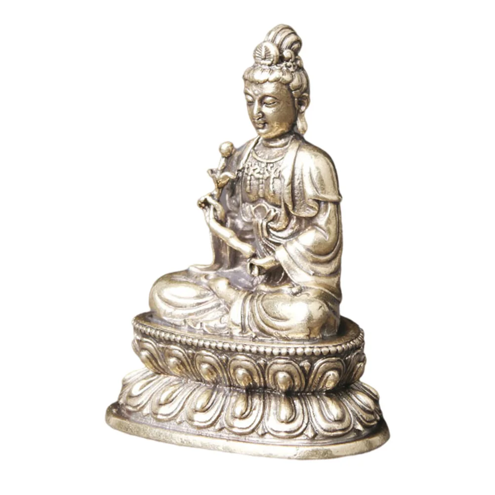 

Brass Buddha Desktop Ornament Religious Home Decor Vintage Bronzeware Retro Office Adornment Craft Design