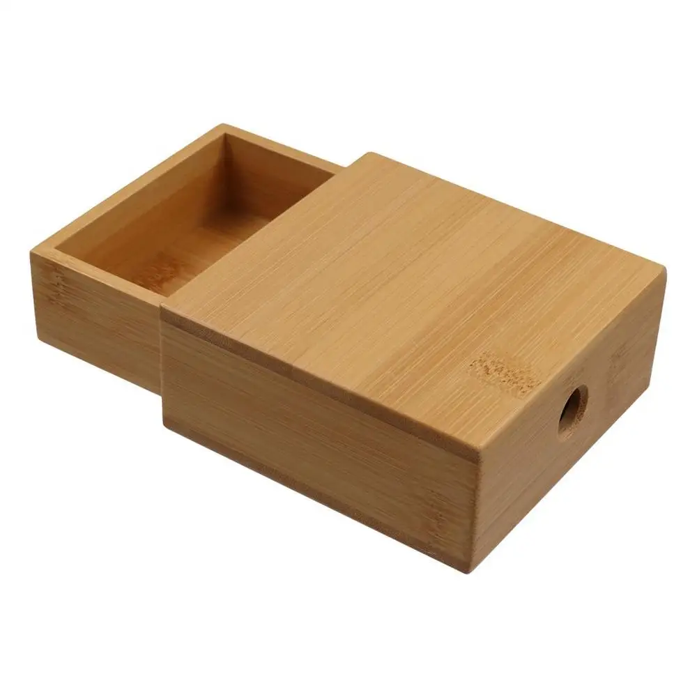 Natural Bamboo Wood Jewelry Box Single Slot Velvet Soft Interior Jewelry Chest Organizer Space Saving Large Capacity