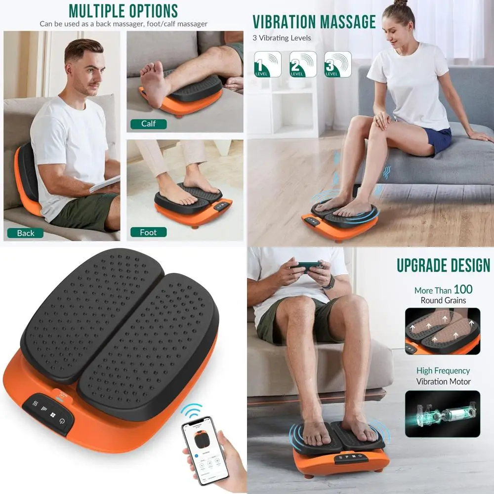 

Heated Adjustable Vibration Foot Massager with App Control for Improved Circulation and Pain Relief