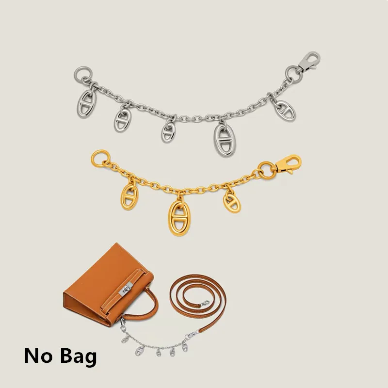 Cadena de aleación para extender la longitud de la correa del bolso Hermes Kelly, transformándolo en un bolso de hombro.