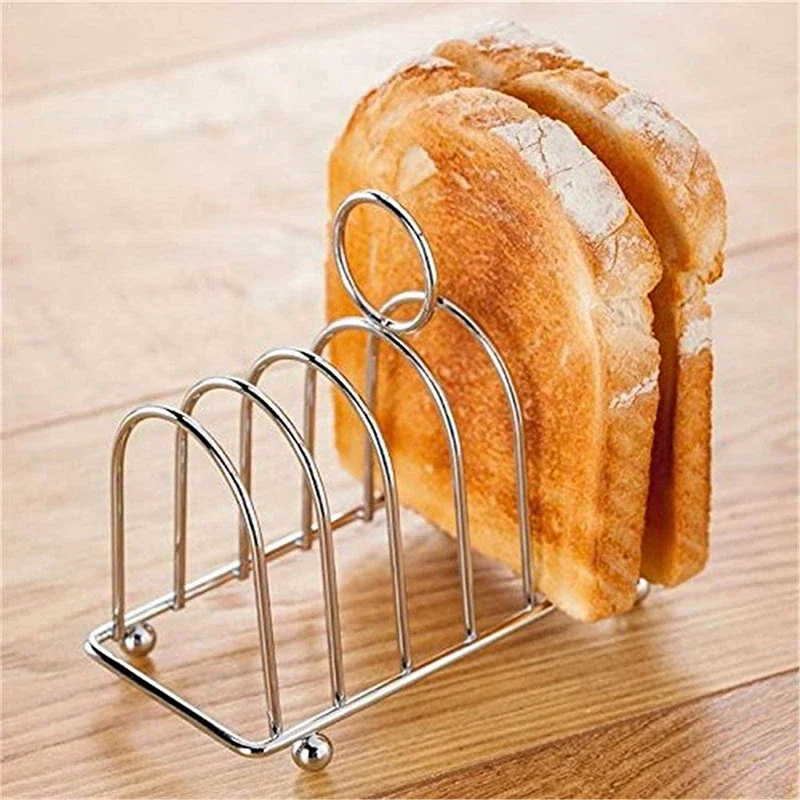 Portapane per Toast in acciaio inossidabile portapane per la casa del ristorante 6 fette strumento per l\'esposizione degli alimenti per accessori da