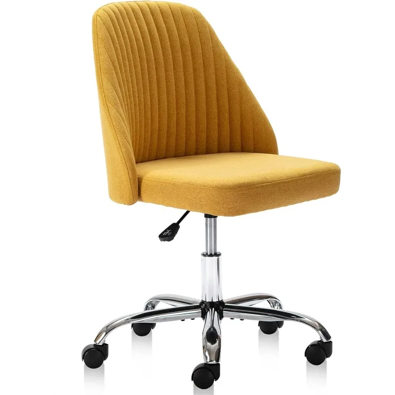 

Office Desk Chair, Modern Cute Rolling Vanity Swivel Task Chairs with Wheels, Comfortable Back Seat Armless for Home