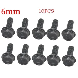 10pcs Saw Blade Screw M8 M7 M6 Left Hand Thread Hex Flange 6mm/7mm/8mm For Cutting Machine High Strength And Hardness Tool Parts