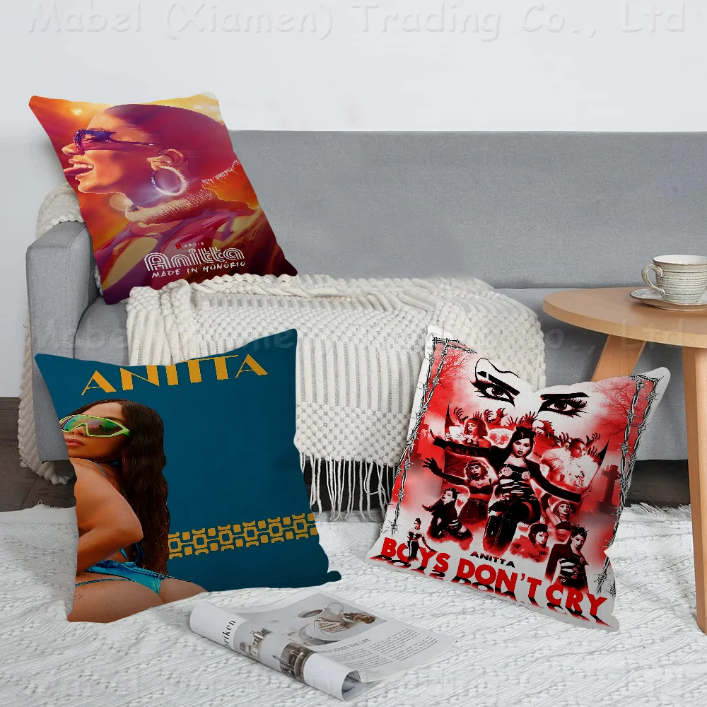 

Brazilian Singer Anitta Maple Design Cushion Cover Happy Autumn Harvest Decor Holiday Decorati Pillow Cover