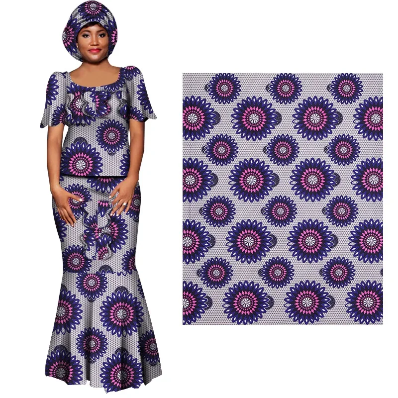 African Fabric Nigeria 100%Polyester Ankara Fabrics Block Prints Batik High Quality Sewing Cloth