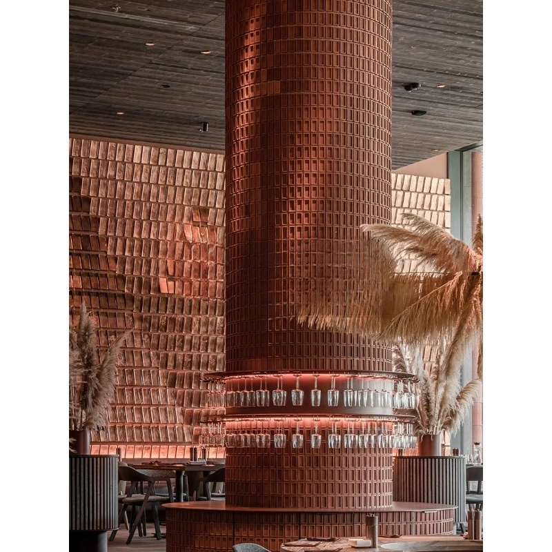 3D dreidimensionale Zementfliesen im Vintage-Stil, konkave Hotel-Café-Hintergrundwand, Box-Modellierung, handgefertigte Fliesen