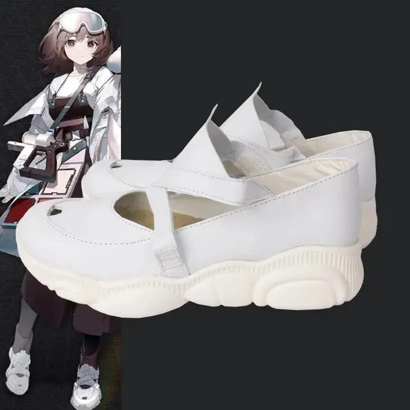 RealCos Arknights Roberta White Cosplay Shoes Boots Halloween Carnival Cosplay Costume Props