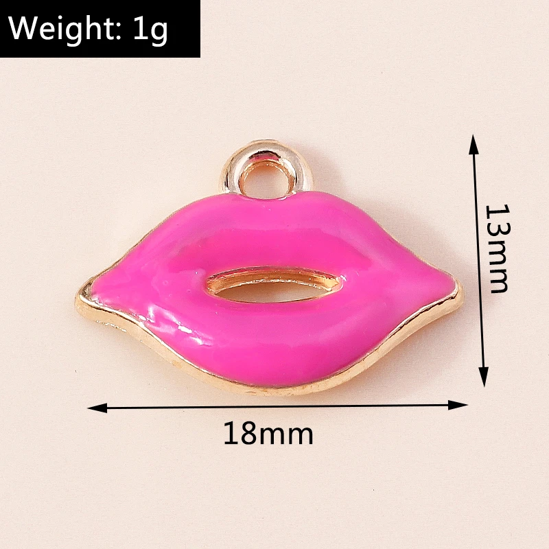 Duarte 20 Stück/Set Niedliche Emaille-Make-up-Anhänger in Form von roten Lippenstiften für Schmuckherstellung, Ohrringe, Halsketten, DIY-Bastelzubehör – Detail 9
