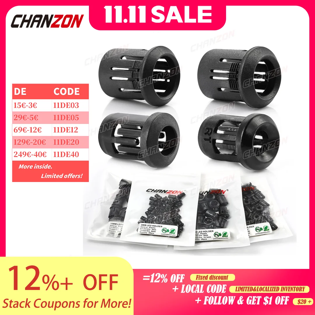 

3mm 5mm 8mm 10mm LED Holder Socket Clip Bezel Light Emitting Diode Lamp Base Cover Plastic Display Mount Panel Blub Cup Case