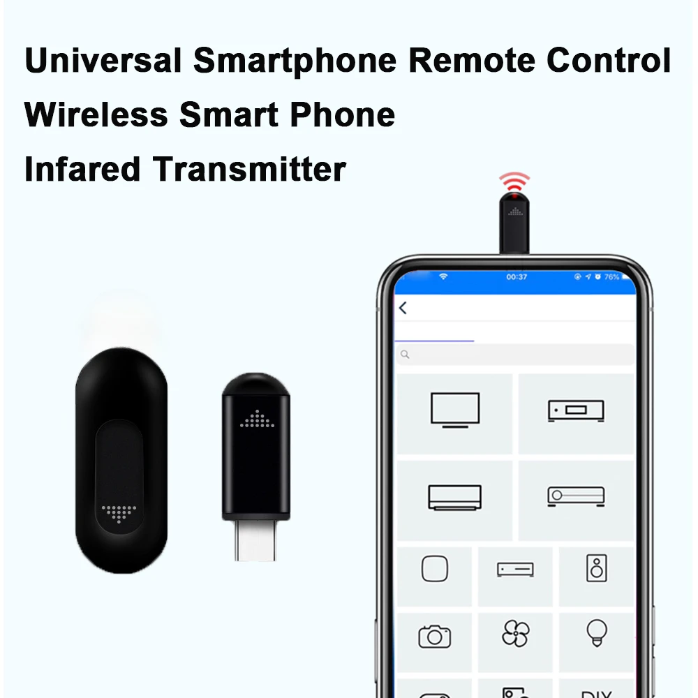 Type C Cellphone Remote Control Infrared Transmitter Adapter Smart App Control Suitable For Television Air Conditioner Projector