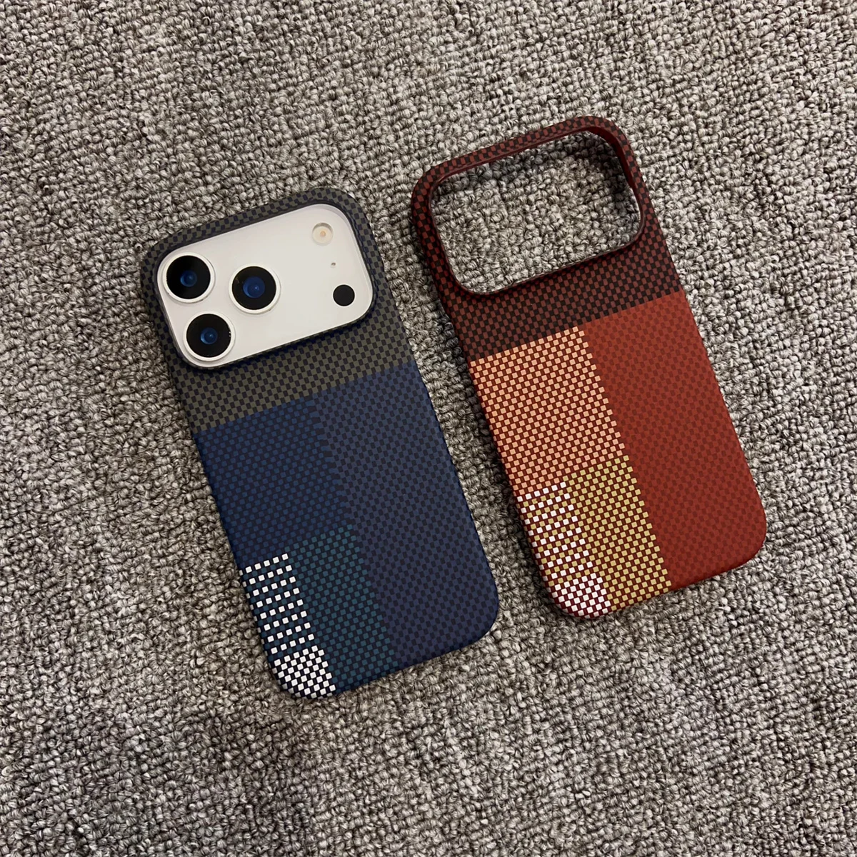 Casing Ponsel Nirkabel Bertekstur Kulit Serat Karbon untuk Apple iPhone 17 Air 16 15 14 13 12 Pro Max Pelindung