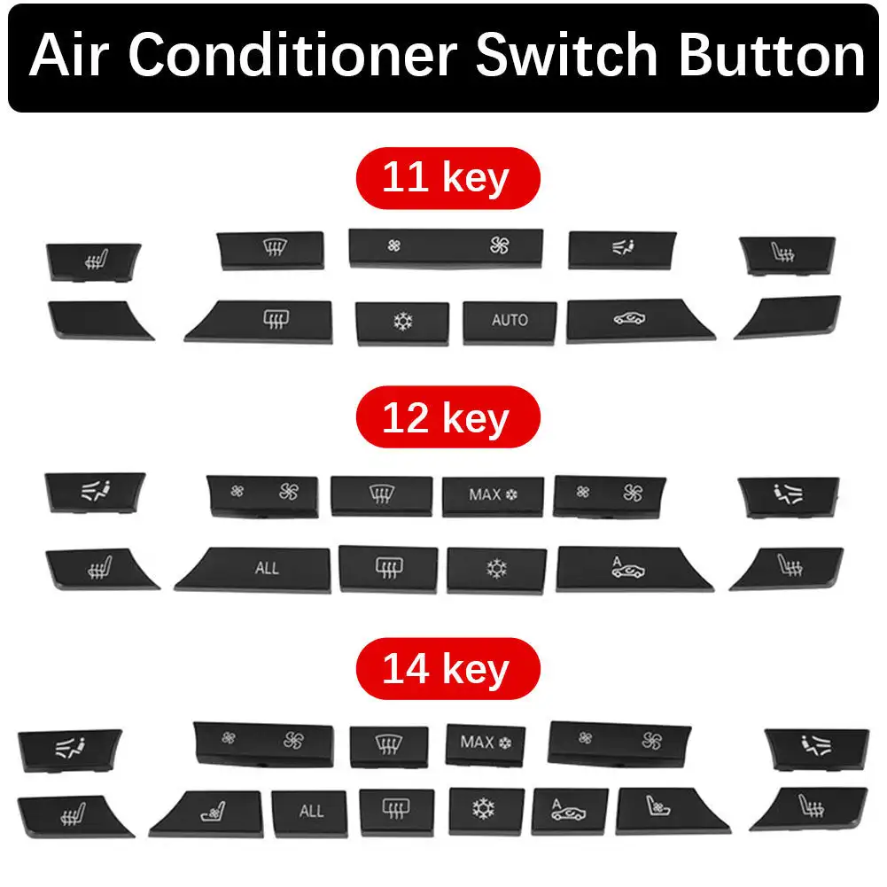 11/12/14pcs Car Dashboard Air Conditioner AC Button Heater Switch Cover For BMW 5 6 7 Series X5 X6 F10 F18 F06 F12 F01 F15 F16