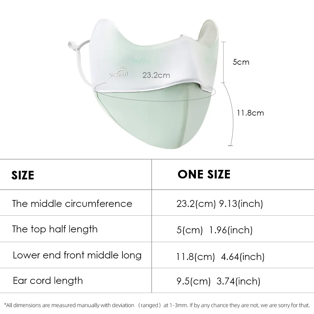 OhSunny Sunscreen Mask Women Anti-UV UPF2000+ Sun Protection Open Nose Design Face Masks for Spring Summer Outdoors 2024 New