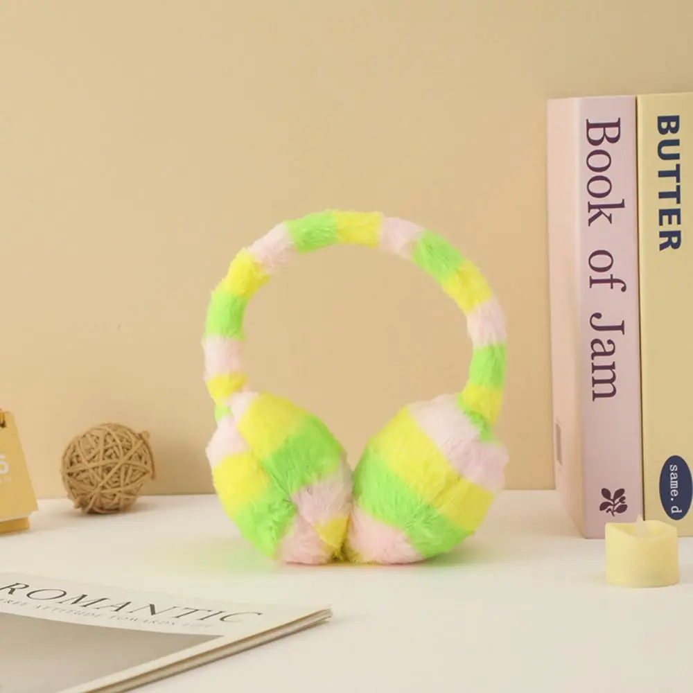 الشتاء الدافئة لينة غطاء للأذنين سميكة قوس قزح اللون رقيق سماعات الأذن حماية الأذن التجمد فو الفراء الأذن يفشل