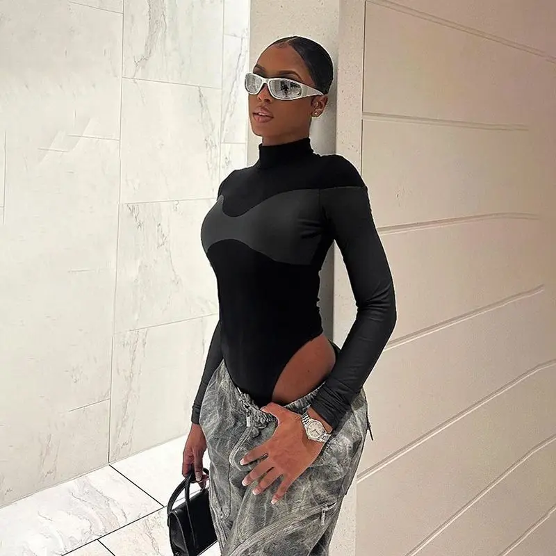 

Боди с контролем живота, женские облегающие облегающие облегающие эластичные обычные простые базовые повседневные дышащие повседневные молодежные хит продаж