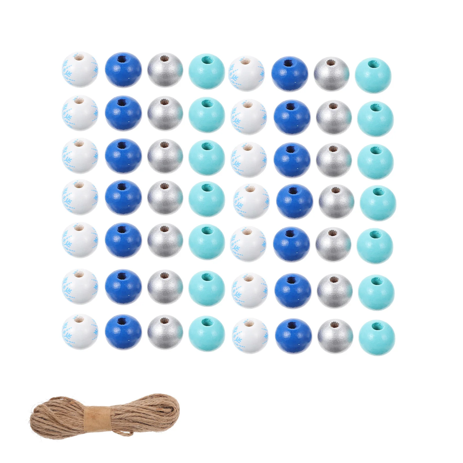 

1Set Christmas Wooden Beads for DIY Craft Bead Sets with Rope Making Dream Catchers Tree Ornaments Handmade Gifts Supplies