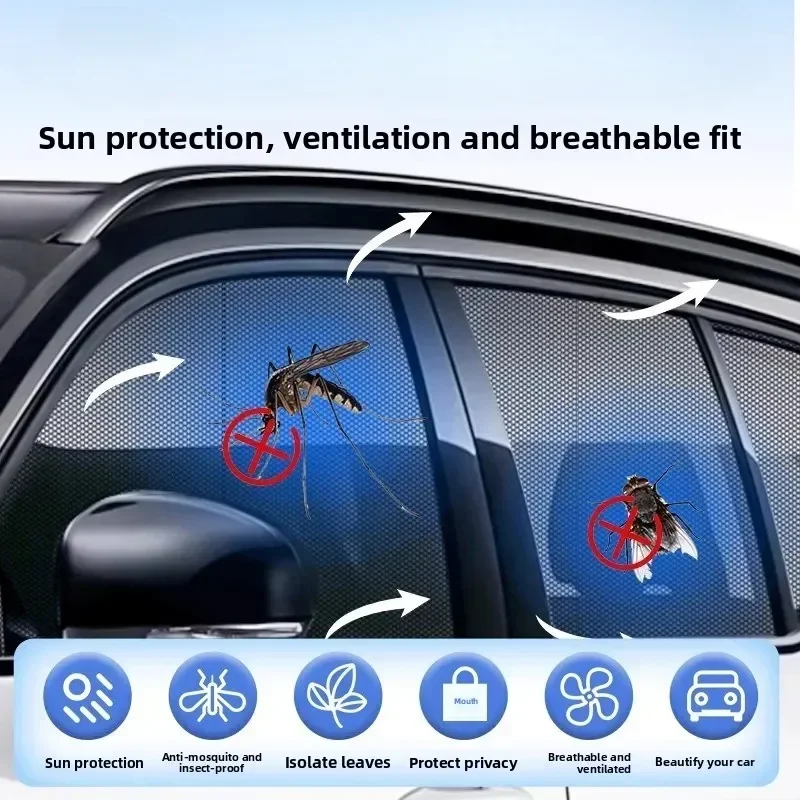 2pcs NEW Mesh Sun Visor Protection Window Films Car Sun Shade Styling Accessories Auto UV Protect Curtain Side Window Sunshade