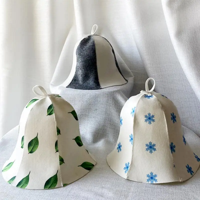 1PC Bath Anti Heat Felt Head Protection Free Size Russian Style Shower Cap Sauna Hat Sauna Vaporarium Accessories Wholesale New