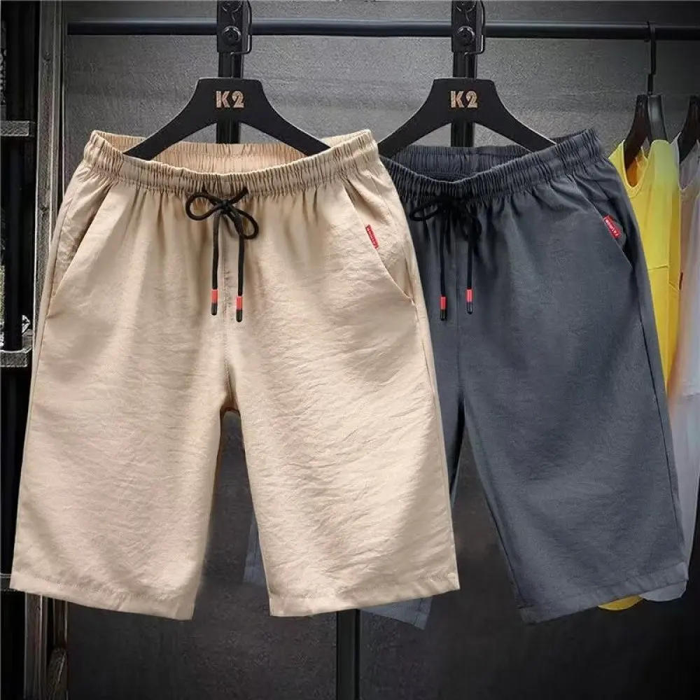 Summer Casual Mens Shorts Korean Style Loose Straight Fit Five Point Pants Fashion Trendy Daily Wear Male Breeches