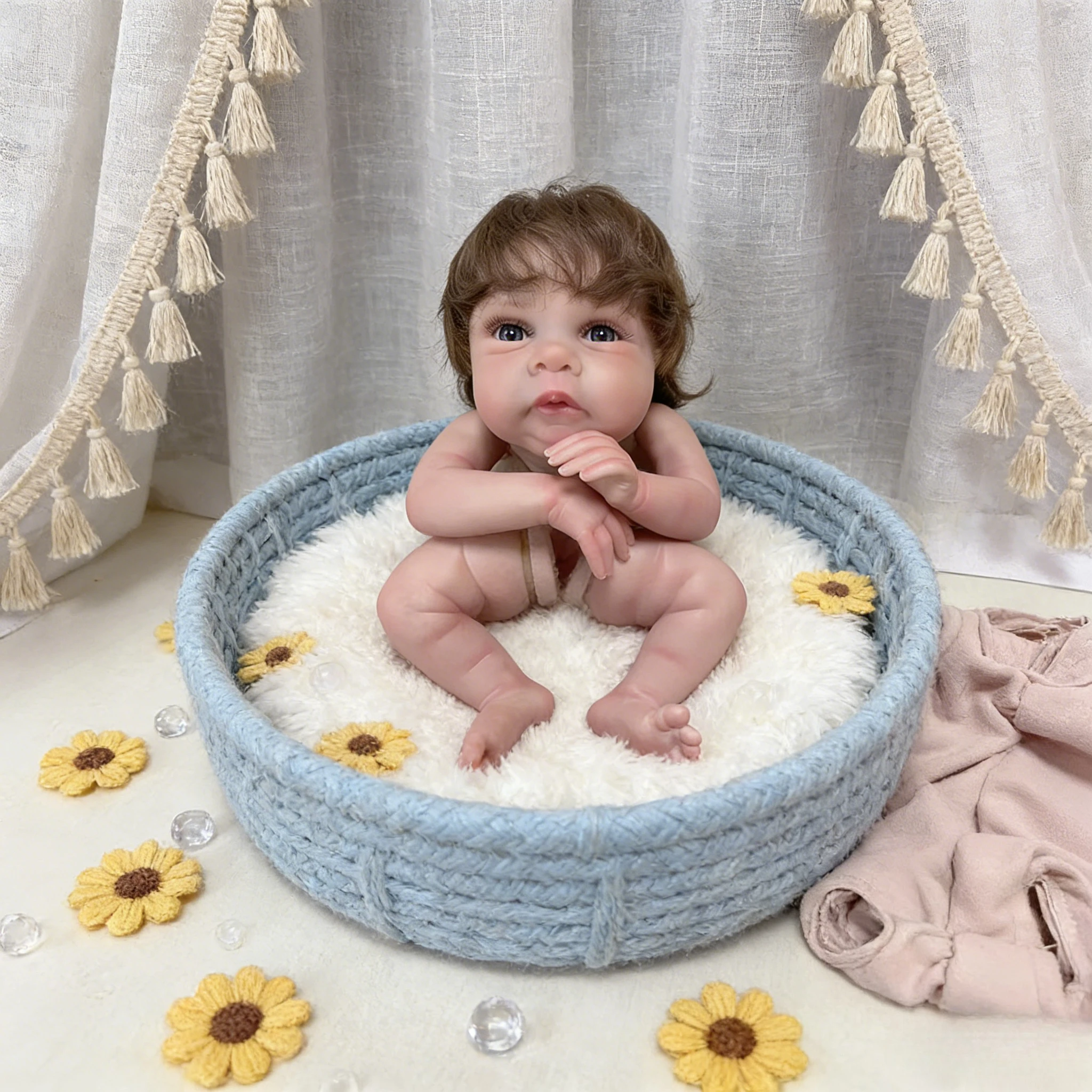 

19 Inch Miley Unfinished Reborn Doll Kit Soft Touch Fresh Color DIY Kit with Cloth Body for Kids Gift