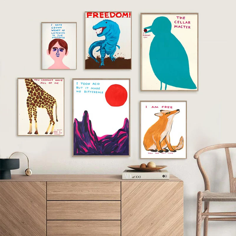 Funny David Pope Posters Humorous Absurd Wall Art Picture Canvas Prints Painting Home Decor for Bedroom Dorm Living Room Hallway