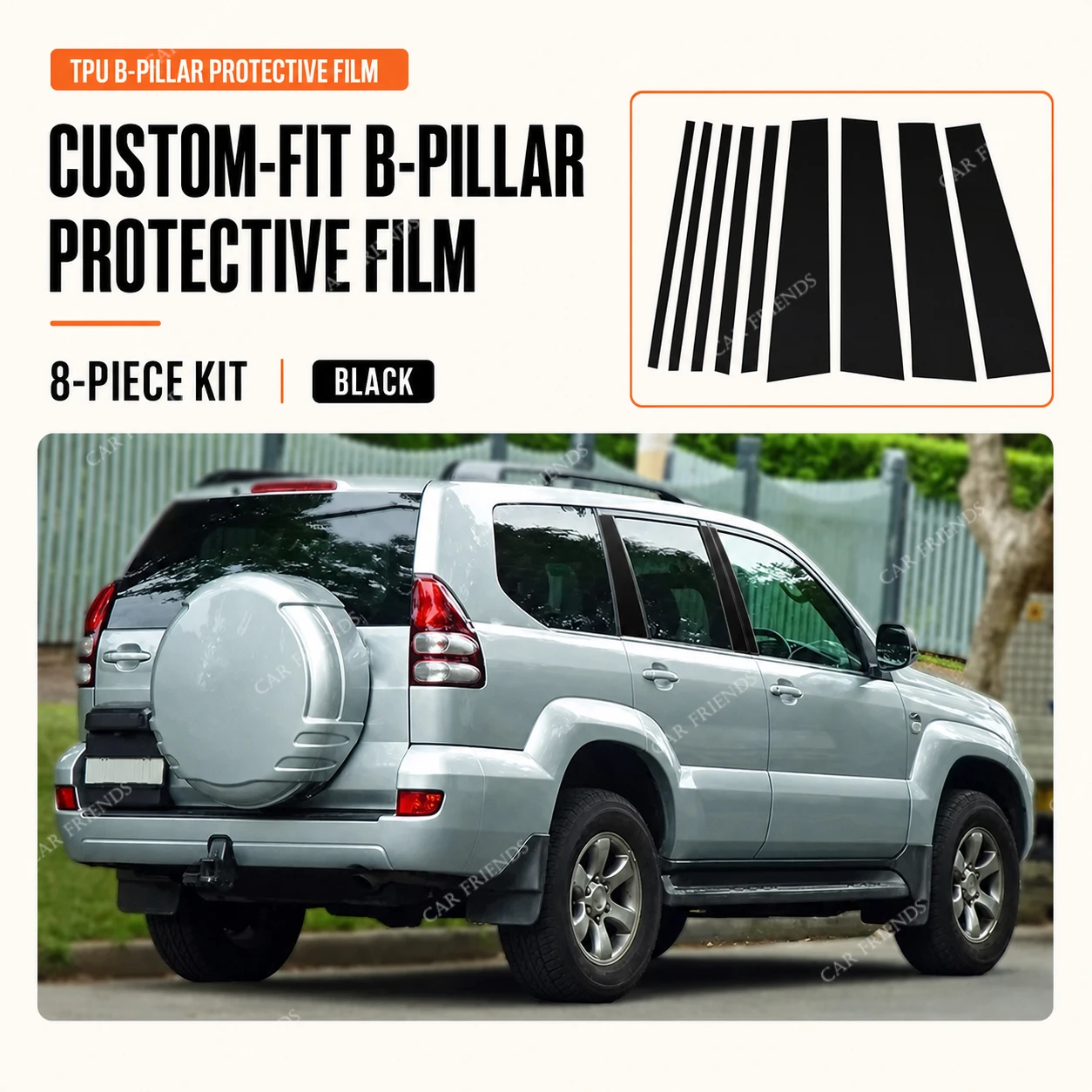 Custom Fit For Toyota Land Cruiser Prado Lexus GX470 2003-2009 TPU B-Pillar Protective Film Door Window Pillar Protector