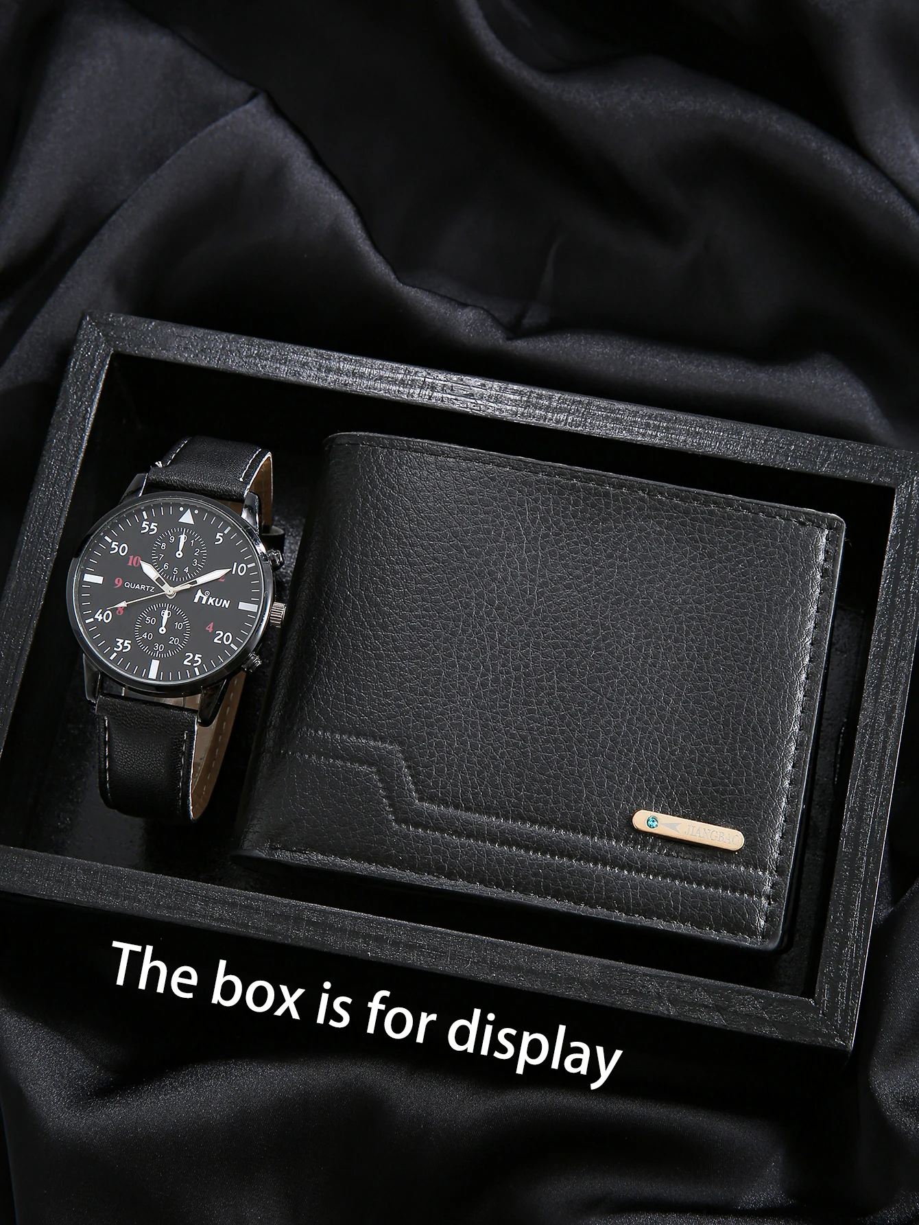 Reloj con esfera Trinocular de moda para hombre de 2 piezas con conjunto económico de billetera corta