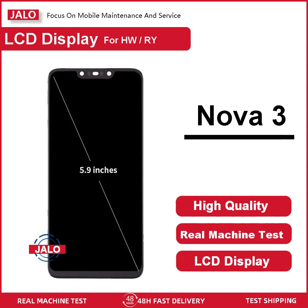 JALO Handy-LCD-Bildschirme für Huawei NOVA3 PAR-AL00, hochwertiges LCD-Display, 100 % Test-LCD-Panel-Ersatz mit kostenlosen Tools