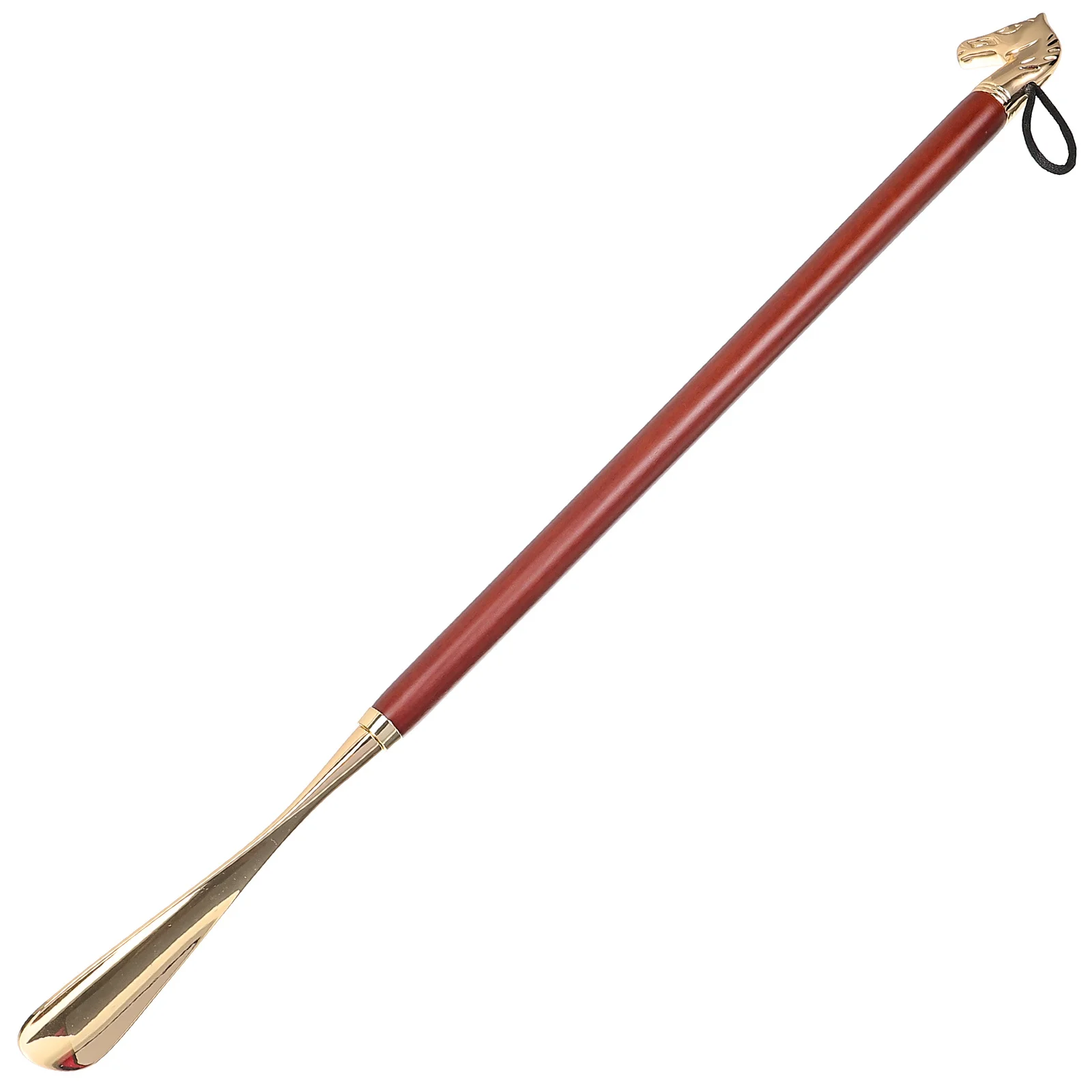 

Portable Shoe Horn Long Handle Design Smooth Edges Perfect for Seniors Avoiding Bending Sturdy Wood Copper Build