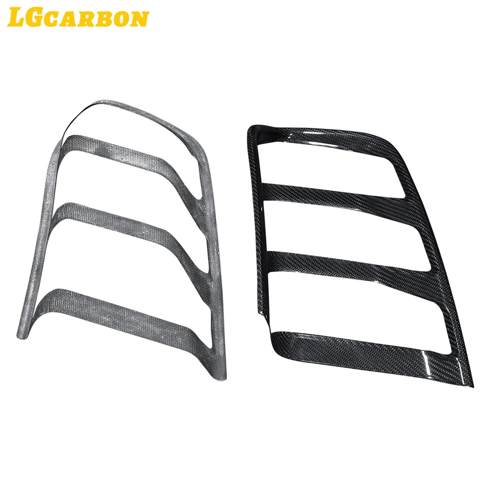 LGcarbon Real Carbon Fiber Car Rear Tail Light Frame Lamp Cover Sticker Accessories for Mustang 2015+