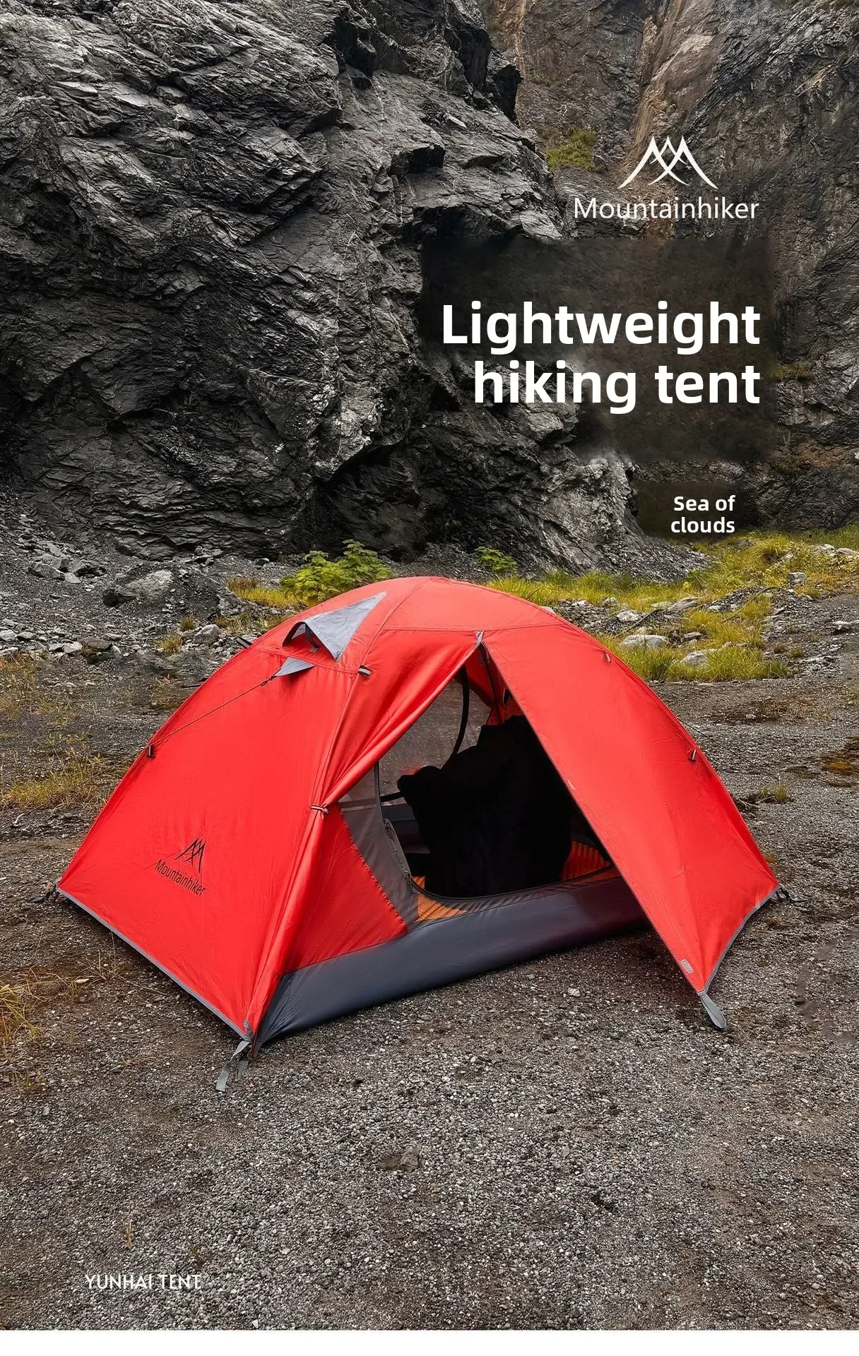 MOUNTAINHIKER Neues Leichtgewicht-Outdoor-Zelt für 2-3 Personen, Wind- und Regenfestes Professionelles Aluminium-Stangen-Wanderzelt – Detail 1