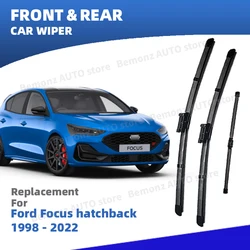 LHD Front Rear Windshield Wiper Blades For Ford Focus Hatchback MK1 MK2 2.5 MK3 3.5 MK4 1998 - 2022 3pc Windscreen Accessories