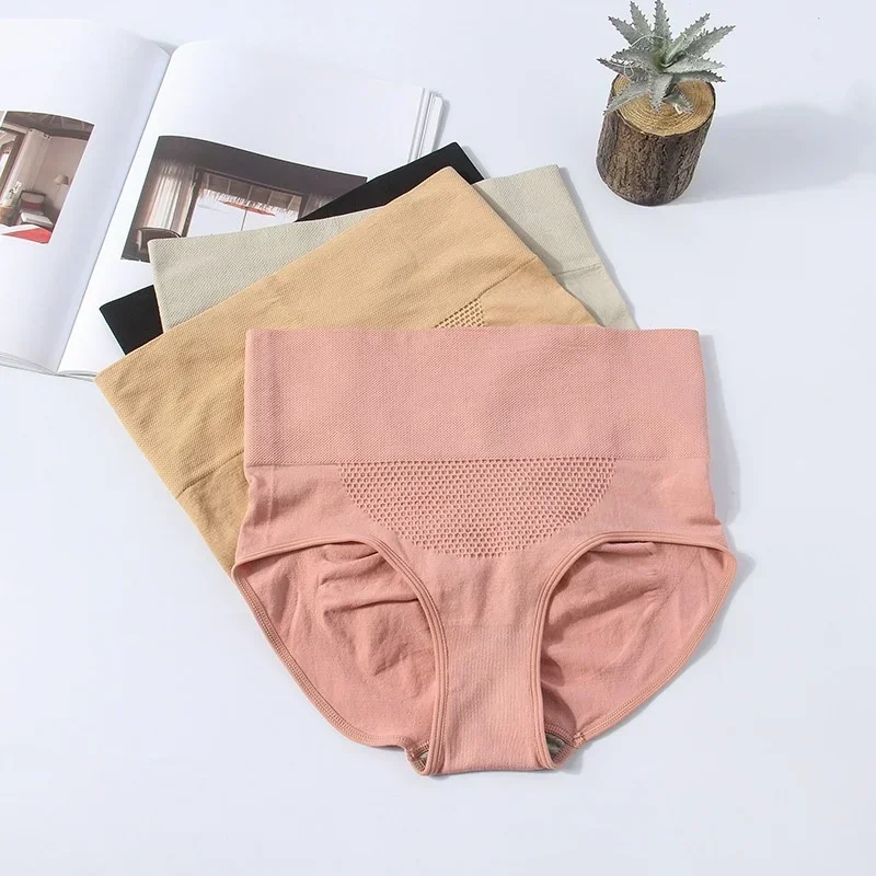 Women\'s Seamless Body Shapers Warm Belly Control Warm Cotton Underwear Control Hip Pants Underwear High Waist Soft Panties