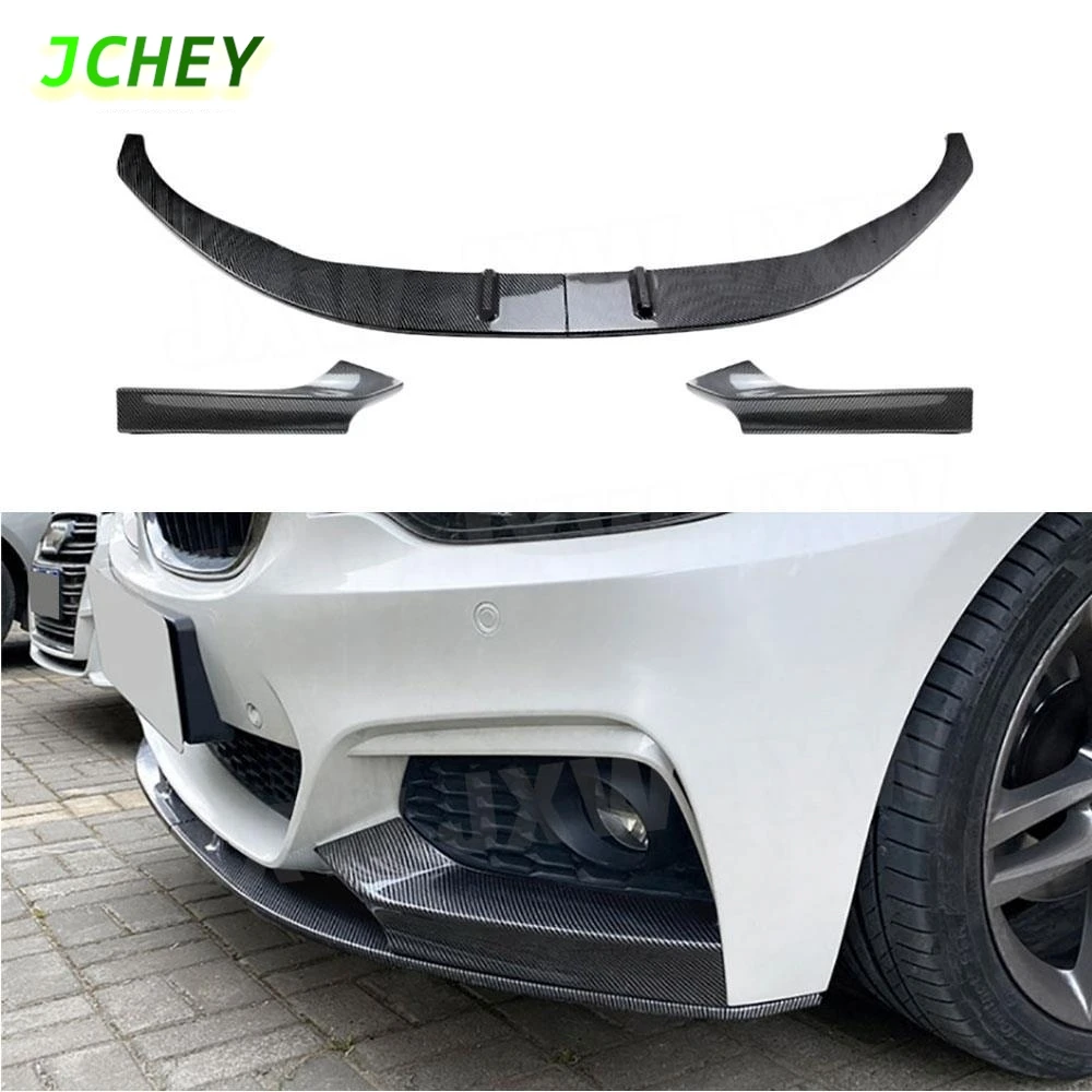 

JCHEY ABS карбоновый передний спойлер, фартук для BMW 2 серии F22 M Sport 2015-2021, глянцевый черный спойлер на передний бампер