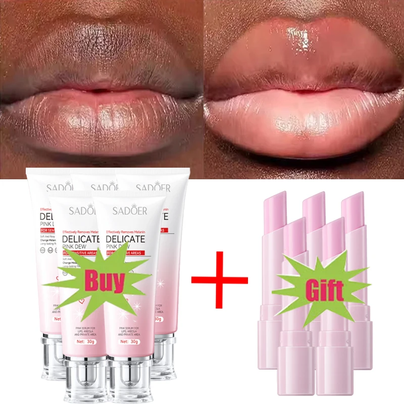 Remove Dark Lip Balm Lightening Melanin Mask Gloss Exfoliating Lip Pink Treatment Reduce Lip Lines Improve Dryness Moisturizing