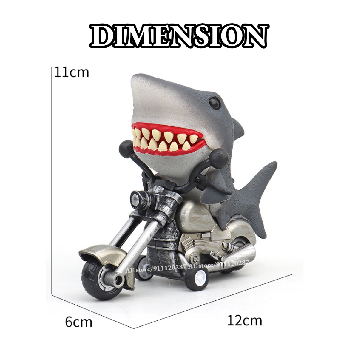 Mini SHARK Motorcycle Rider Animal Dinosaur Car Model Vehicle Miniature Baby Shower Birthday Gift Toy for Kid Boy