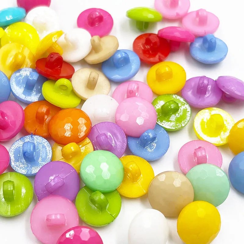 50 pcs 14 millimetri Rotondo Sveglio Pulsante di Plastica lotto di colore Della Miscela Del Mestiere/Appliques PT02