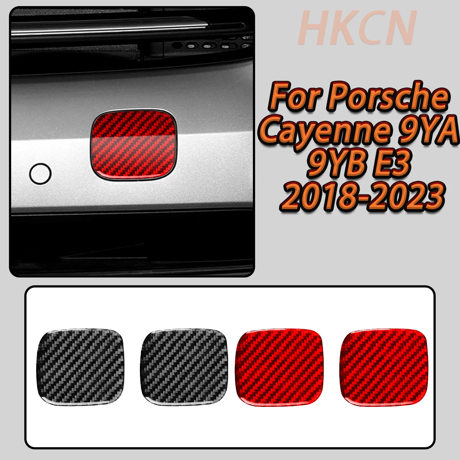 For Porsche Cayenne E3 9YA 9YB 2018-2023 Carbon Fiber Bumper Trailer Hitch Panel Cover Trim Car Accessories Decoration Sticker