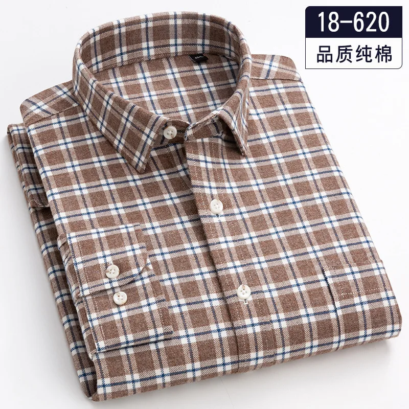 Male Social Formal Shirt Men Long Sleeve Slim Fit Plaid Button Up Shirt Men Dress Casual Long Sleeve Shirt for Men Streetwear