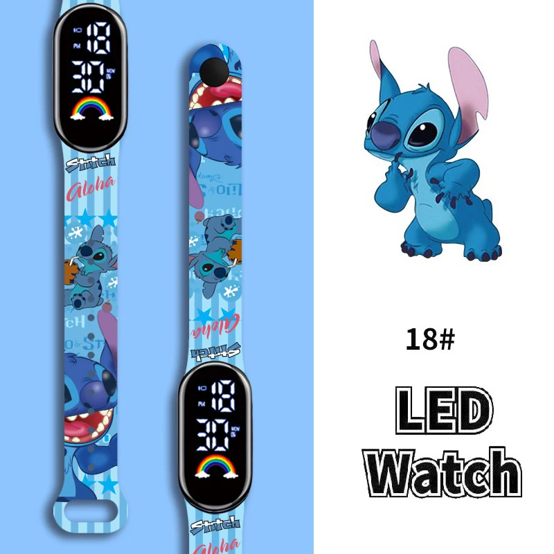 

Disney Cartoon Stitch Children Watches Girls Fashion Bracelet LED Women Watch Kids Electronic Digital Waterproof Clock