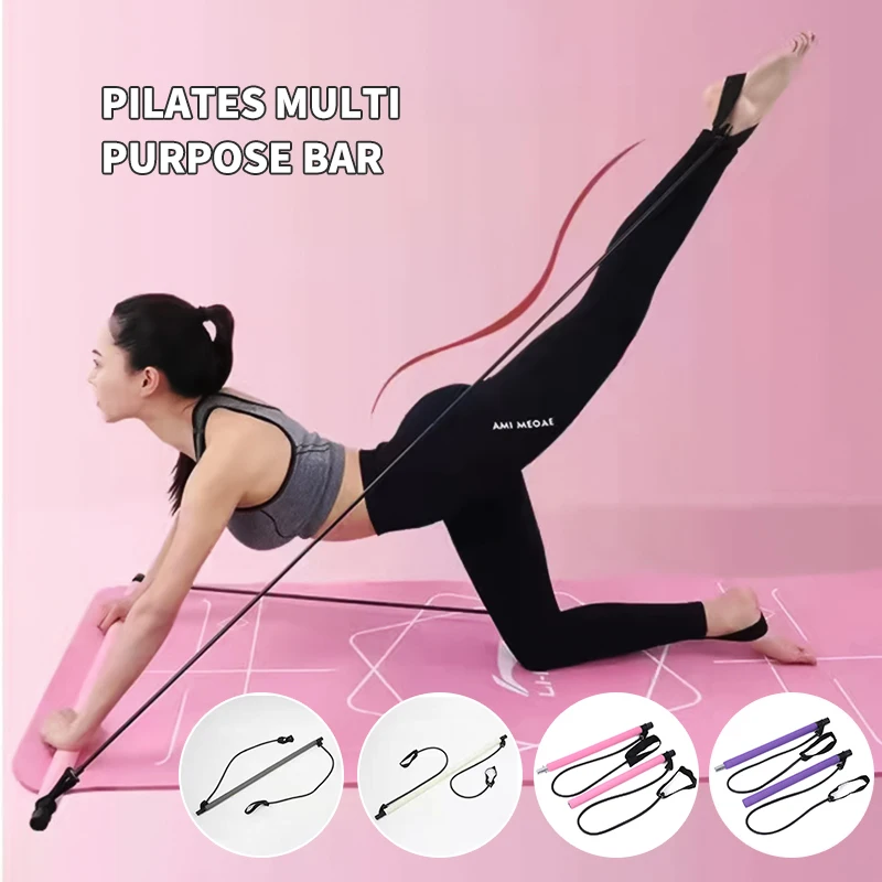 Bastone fitness multifunzionale, attrezzatura per pilates, yoga, allenamento per lo stretch domestico, dispositivo di tensione, corda di tensione