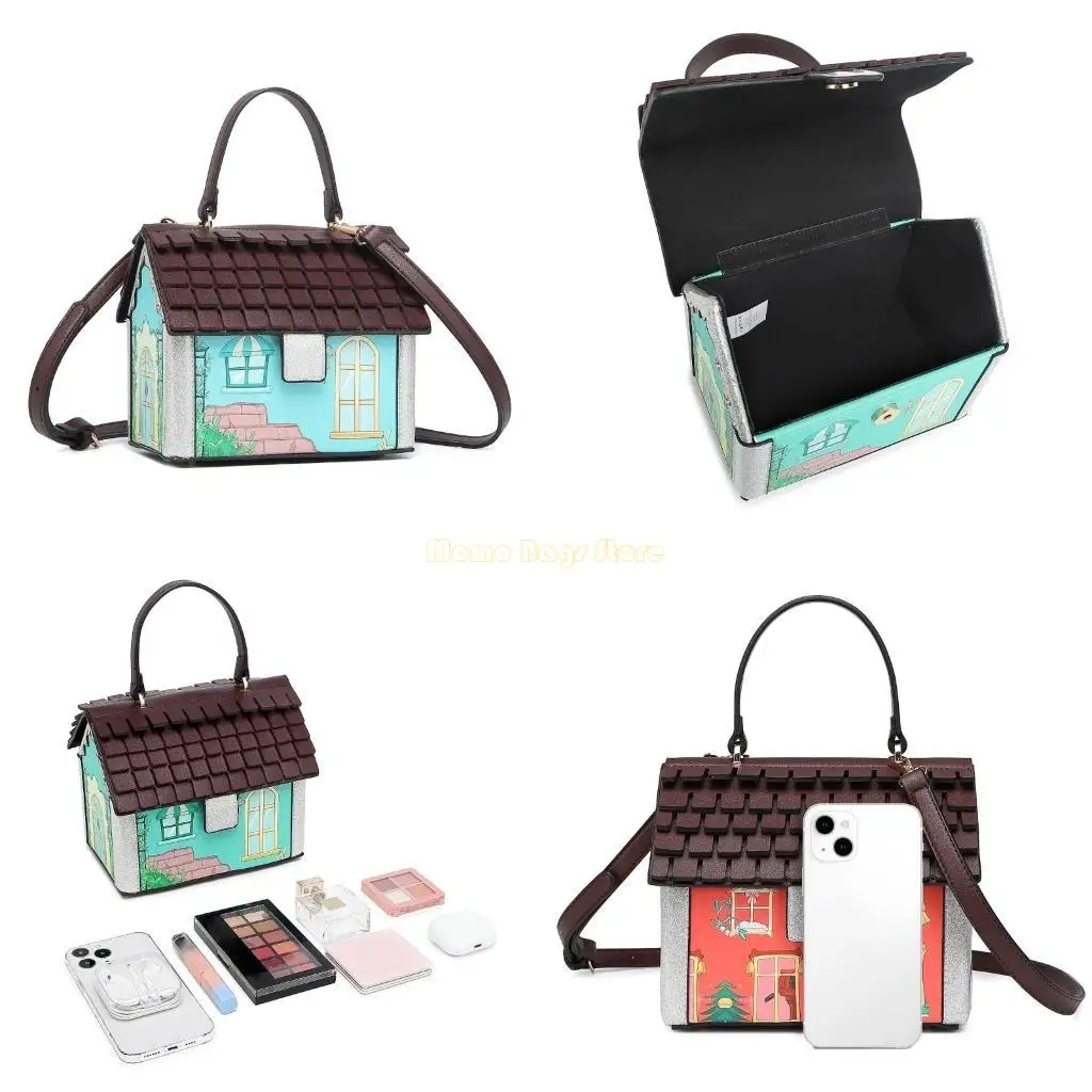 

X90d Женщины рождественские дома в форме мешки с поперечным кузовом сумочка для праздничного развлечения