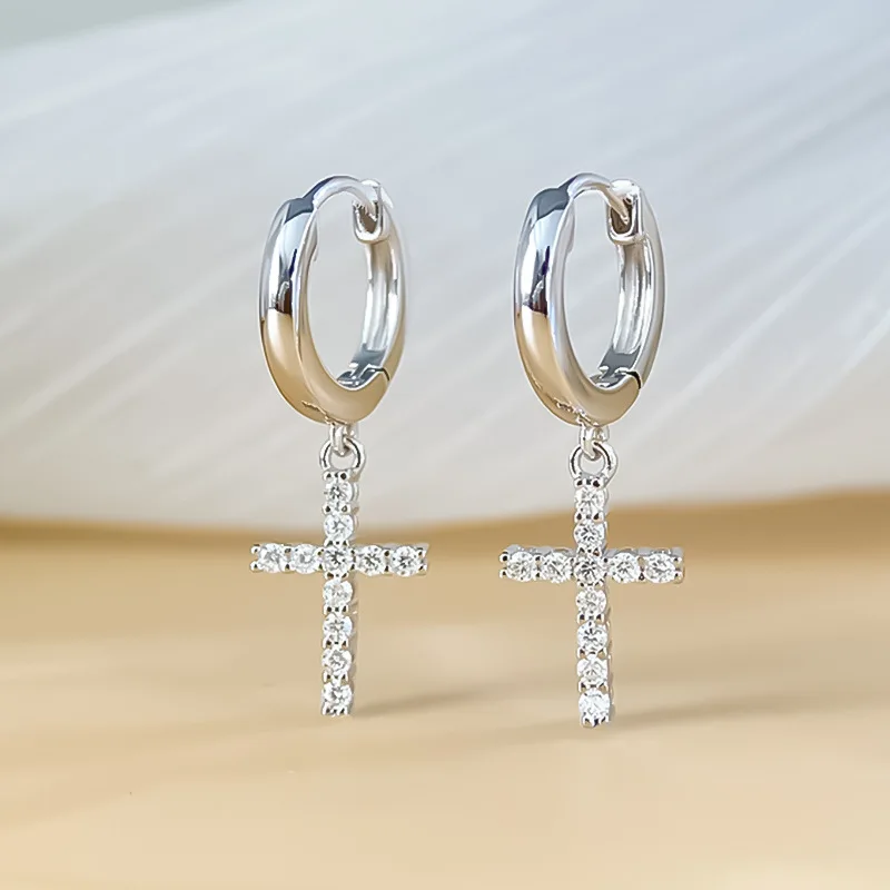 0.36ct Moissanite Earrings for Women Lab Grown Diamond Ear Studs 925 Sterling Silver Fine Jewelry Gift