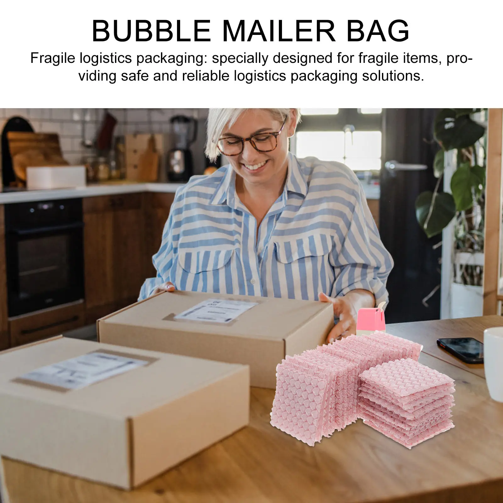

50Pcs Heart Shaped Mailers Thick Shockproof Packaging Pink Small Cushion Pouches Protective Shipping