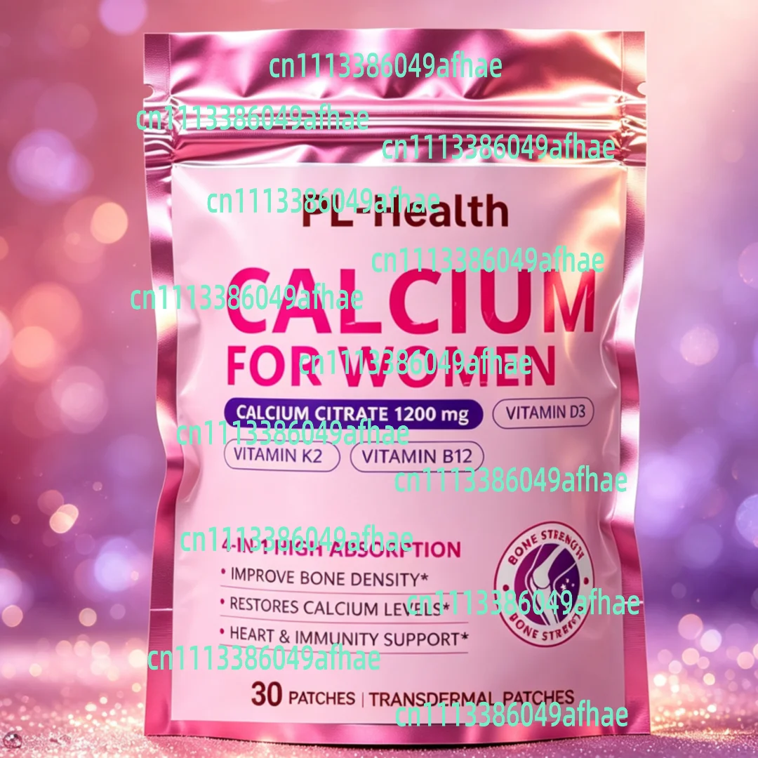 30 Patches Calcium Transdermal Patches For Women With Vitamin D3 K2, B12 For Bone Density & Strength