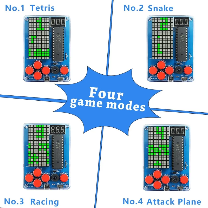 Комплект пиксельного игрового механизма 51, одиночный компонент российского тетриса, сделай сам, сварка, практичное обучение, электронный небольшой проект