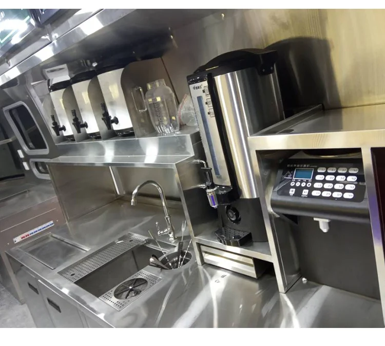 Airstream Food Trailer Coffee Bar Truck Mobile Kitchen Catering Equipment Ice Cream Bubble Tea Hot Dog Snack Cart with CE